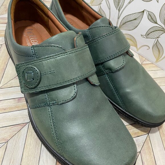 Hotter Womens Leather Adjustable Strap Shoes Sage Green NWOT Size 10 - Picture 6 of 9